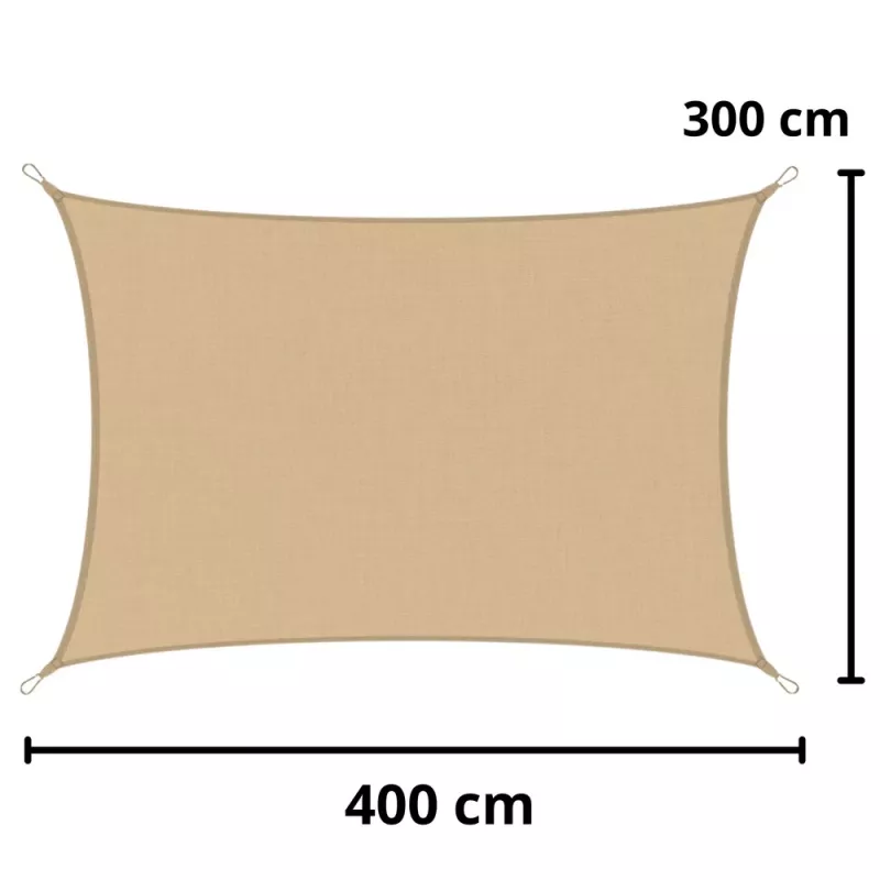 LEAN suorakaiteen muotoinen beige vedenpitävä puutarhapurje 200x300 cm