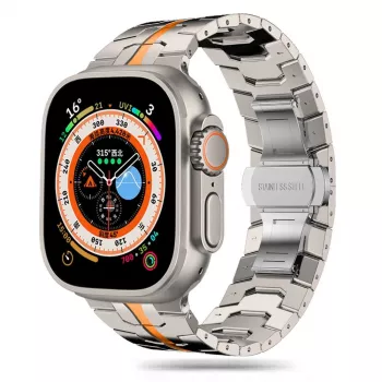 TECH-PROTECT STAINLESS LINE Apple Watch -ranneke 44/45/46/49 mm titaani/oranssi