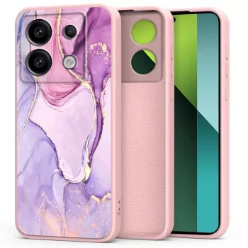 TECH-PROTECT-takakansi Xiaomi Redmi Note 13 Pro 5G / Poco X6 5G:lle, marmorikuvio, valkoinen/harmaa, hybridi TPU + PC