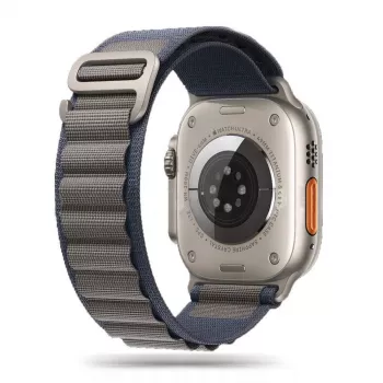 TECH-PROTECT Nylon Pro Apple Watch -ranneke sarjoille 6/7/8/9/10/SE/Ultra 1/2 (44/45/46/49 mm) navy/harmaa