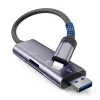 TECH-PROTECT ULTRABOOST -kortinlukija SD & Micro SD Lightning & USB harmaa