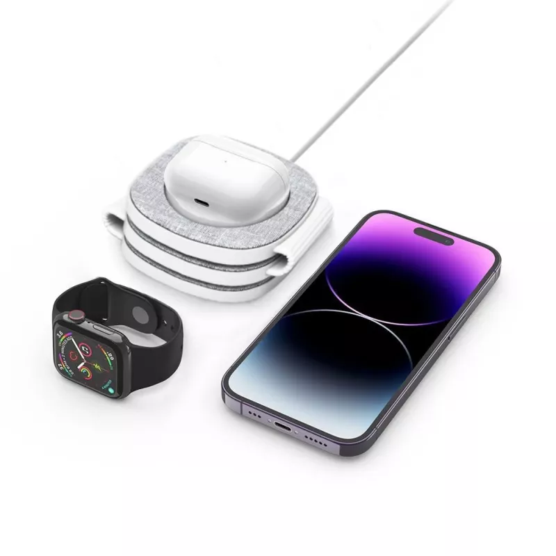 Tech-Protect QI15W-A32 3IN1 MagSafe-langaton latausteline harmaa