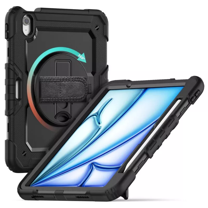 Tech-Protect Solid360 kotelo iPad Air 11 inch 6/7/8 (2024-2026) - musta