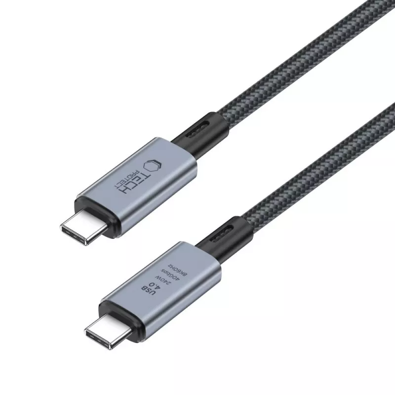 TECH-PROTECT ULTRABOOST MAX USB 4.0 8K 40Gbps Type-C -kaapeli PD240W 100cm harmaa