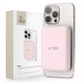 TECH-PROTECT PB11 LIFEMAG MagSafe -varavirtalähde 10000mAh pinkki