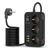 TECH-PROTECT PC3X6 virtapistorasia 3 USB & 3 Type-C & 3 pistorasiaa 200cm musta