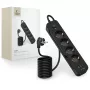 TECH-PROTECT PCL4X3 jatkojohto pitkä 2 USB & 1 Type-C & 4 pistorasiaa 200cm musta