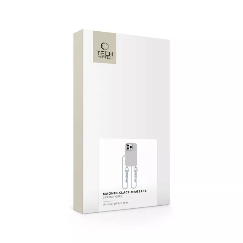 Tech-Protect Magnecklace MagSafe -puhelinranneke iPhone 16 Pro Max harmaa