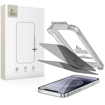 TECH-PROTECT Quick Set Spy+ Privacy karkaistu lasi -näytönsuojus Apple iPhone 12 / iPhone 12 Pro (2 kpl:n pakkaus)