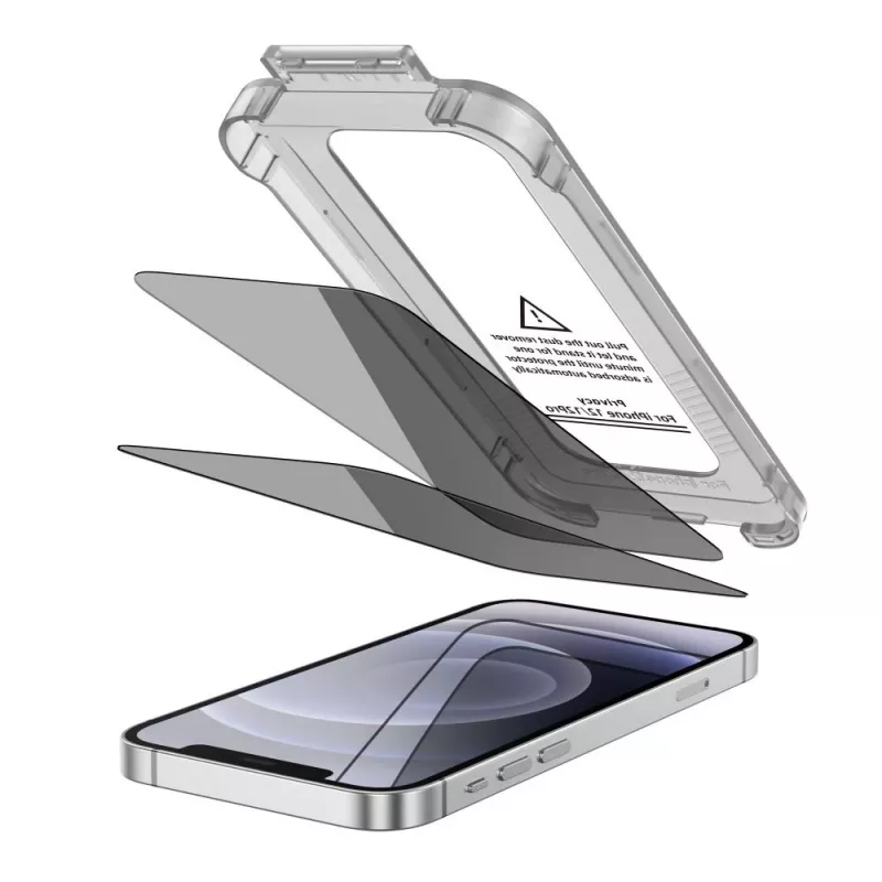 TECH-PROTECT Quick Set Spy+ Privacy karkaistu lasi -näytönsuojus Apple iPhone 12 / iPhone 12 Pro (2 kpl:n pakkaus)