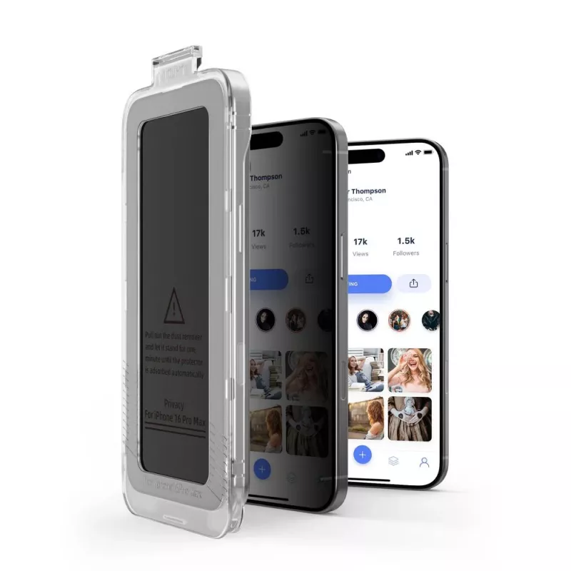 TECH-PROTECT Quick Set SPY+ Privacy -näytönsuojus 2 kpl:n pakkaus iPhone 16 Pro Max