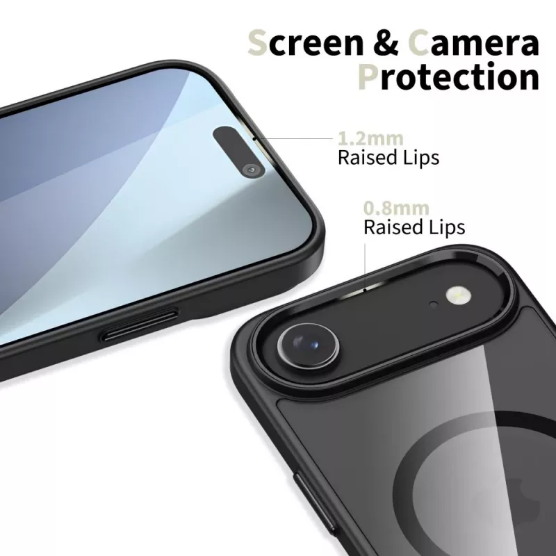 Tech-Protect Magmat MagSafe iPhone 17 Air musta/läpinäkyvä