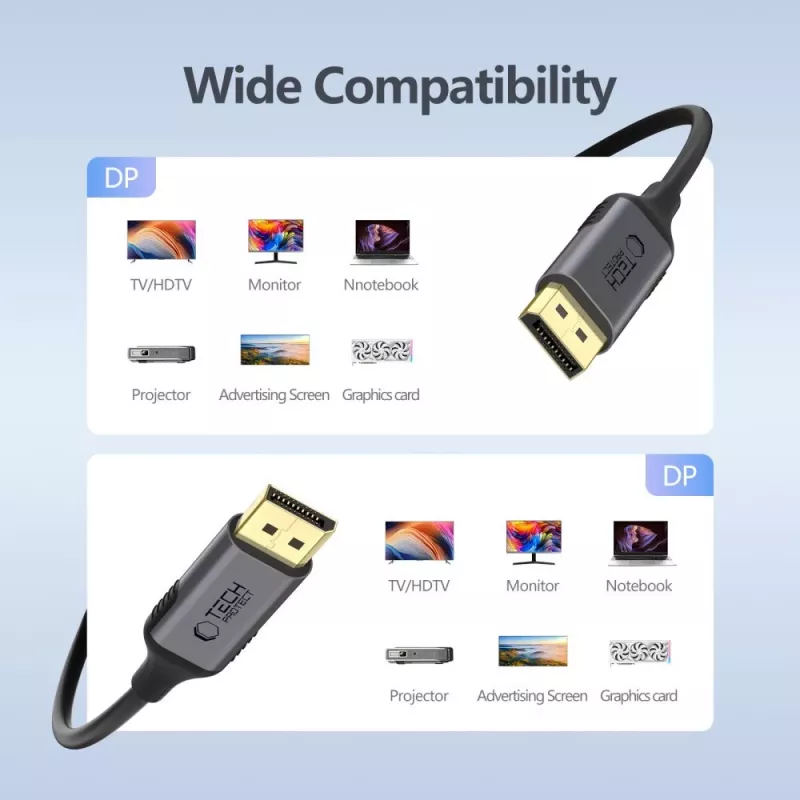 Tech-Protect UltraBoost DisplayPort - DisplayPort -kaapeli 1.4 4K 60Hz 200 cm musta
