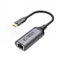 Tech-Protect UltraBoost sovitin USB-C - Ethernet RJ45 1000 Mbps musta