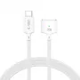 Tech-Protect MMC01 UltraBoost magneettinen MacBook-kaapeli USB-C - MagSafe 3 140W 200 cm valkoinen