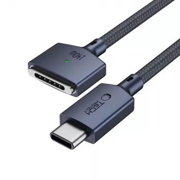 TECH-PROTECT MMC01 ULTRABOOST Magneettinen MacBook-kaapeli USB-C–MagSafe 3 140W 2 m Midnight Blue