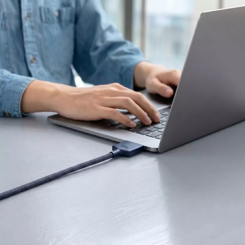 TECH-PROTECT MMC01 ULTRABOOST Magneettinen MacBook-kaapeli USB-C–MagSafe 3 140W 2 m Midnight Blue