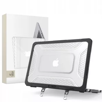 Tech-Protect Kevlar Pro MacBook Neo 13 2026 mattamusta/läpinäkyvä suojakotelo kannettavalle