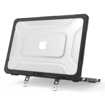 Tech-Protect Kevlar Pro MacBook Neo 13 2026 mattamusta/läpinäkyvä suojakotelo kannettavalle