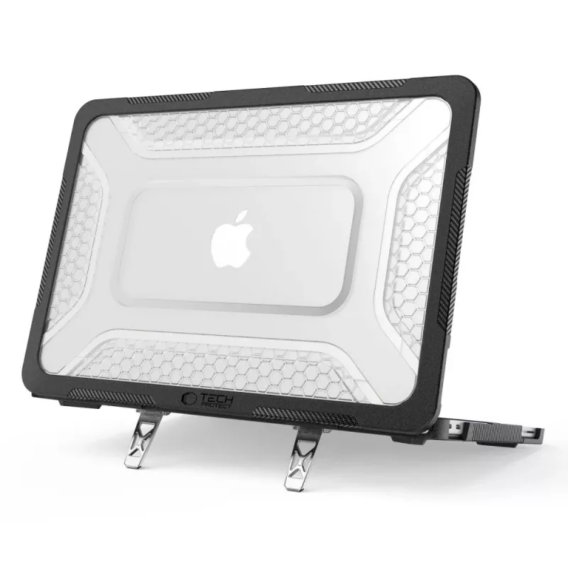 Tech-Protect Kevlar Pro MacBook Neo 13 2026 mattamusta/läpinäkyvä suojakotelo kannettavalle