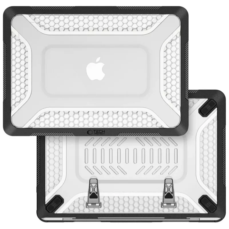 Tech-Protect Kevlar Pro MacBook Neo 13 2026 mattamusta/läpinäkyvä suojakotelo kannettavalle