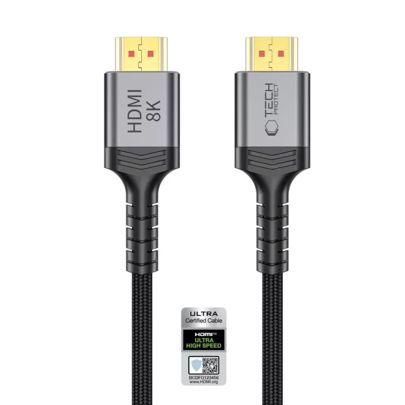 TECH-PROTECT ULTRABOOST KAAPELI HDMI 2.1 4K 120HZ / 8K 60HZ 200CM MUSTA