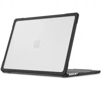 Tech-Protect Velar kova kuori MacBook Air 15 M2-M5 2023-2026 musta/mattaläpinäkyvä