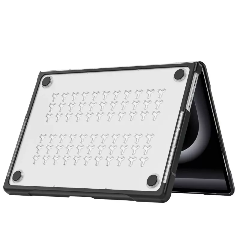 Tech-Protect Velar kova kuori MacBook Pro 14 tuuman M1-M5 Pro/M5 Pro Max 2021-2026, musta/mattaläpinäkyvä