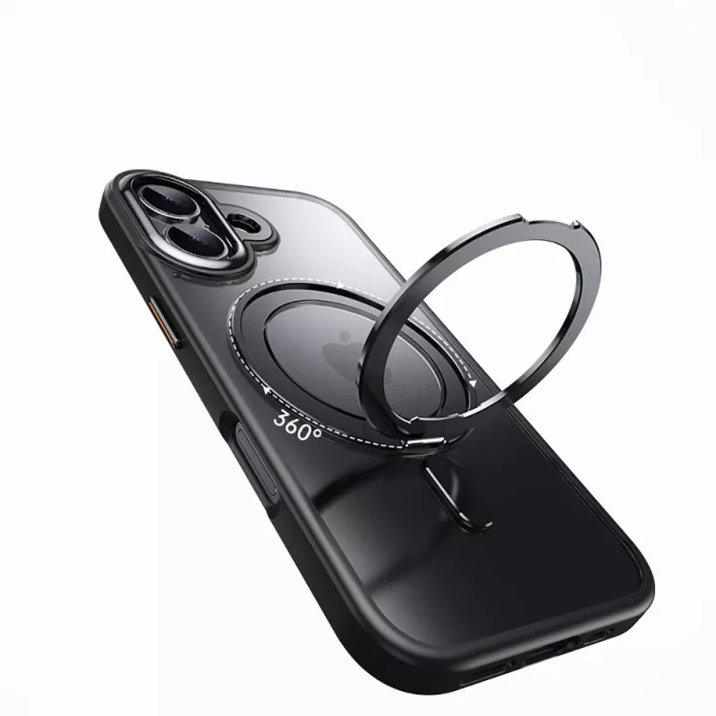 TECH-PROTECT MAGRING MagSafe -sormirengas ja teline iPhone 17 - musta