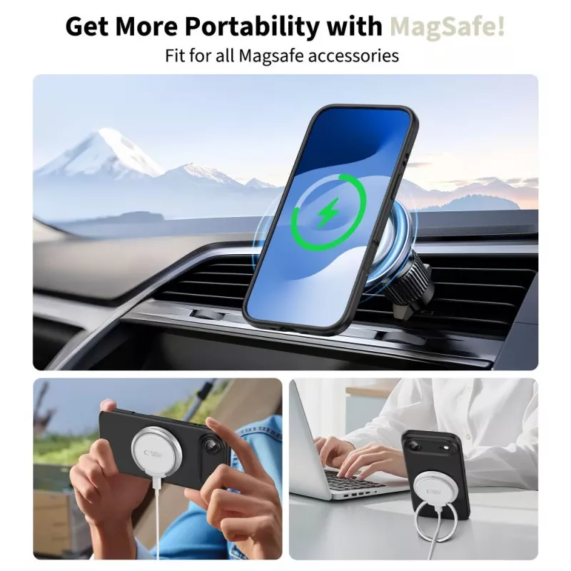 Tech-Protect silikoni MagSafe -kuori Apple iPhone 17 Air - musta