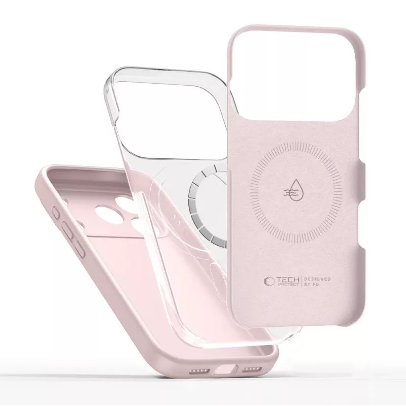 Tech-Protect silikoni MagSafe -kuori Apple iPhone 17 Pro, Pink Pearl