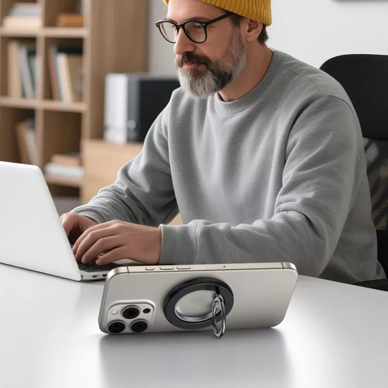TECH-PROTECT MMR600 magneettinen MagSafe-puhelinrengas satiinimusta