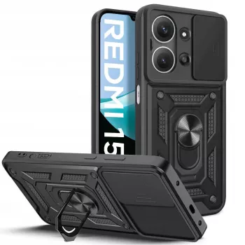 Tech-Protect Camshield Pro -suojakuori Xiaomi Redmi 15C -puhelimelle, musta