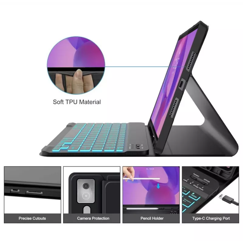 Tech-Protect SC Pen + Keyboard Lenovo Idea Tab Pro / Pro MT 12.7 TB-373 musta
