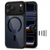 TECH-PROTECT MagPeak MagSafe Hybrid takakansi Apple iPhone 17 Pro Max, musta/läpinäkyvä