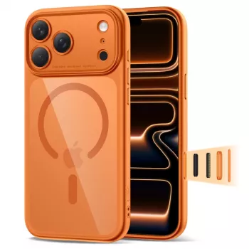 TECH-PROTECT MagPeak MagSafe kotelo iPhone 17 Pro Max, Cosmic Orange/kirkas