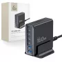 TECH-PROTECT DC160W-GAN 6-porttinen pöytälaturi PD 160W / QC3.0 musta