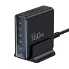 TECH-PROTECT DC160W-GAN 6-porttinen pöytälaturi PD 160W / QC3.0 musta