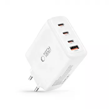 TECH-PROTECT NC120W-GAN 4-porttinen verkkolaturi PD 120W / QC3.0 valkoinen