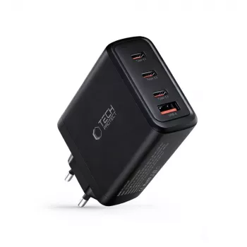 TECH-PROTECT NC120W-GAN 4-porttinen verkkolaturi PD 120W / QC3.0 musta
