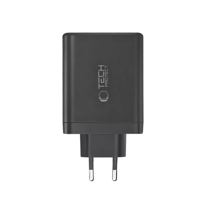 TECH-PROTECT NC140W-GAN 4-porttinen verkkolaturi PD 140W / QC3.0 musta