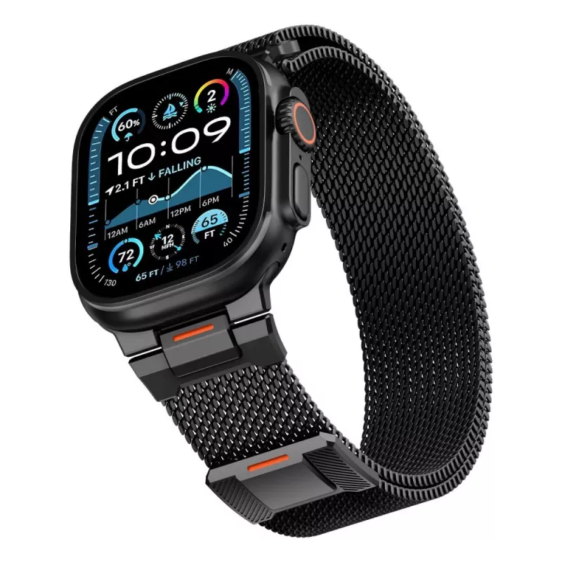 Tech-Protect Milano Vanguard Apple Watch 8 / 9 / 10 / 11 / SE / Ultra (44 / 45 / 46 / 49 mm) musta