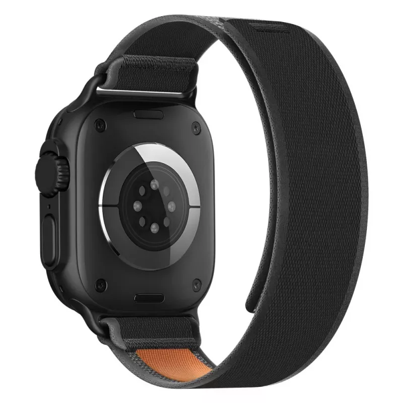TECH-PROTECT NYLON ELITE Apple Watch 8 / 9 / 10 / 11 / SE / Ultra (44 / 45 / 46 / 49 mm) musta/oranssi