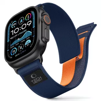 TECH-PROTECT NYLON ELITE APPLE WATCH 8 / 9 / 10 / 11 / SE / ULTRA (44 / 45 / 46 / 49 MM) laivastonsininen/oranssi