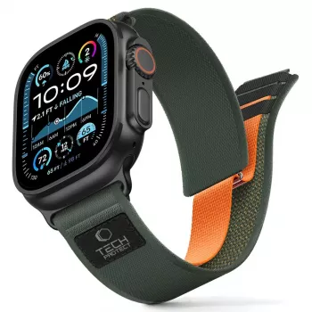 TECH-PROTECT NYLON ELITE APPLE WATCH 8 / 9 / 10 / 11 / SE / ULTRA (44 / 45 / 46 / 49 MM) vihreä/oranssi