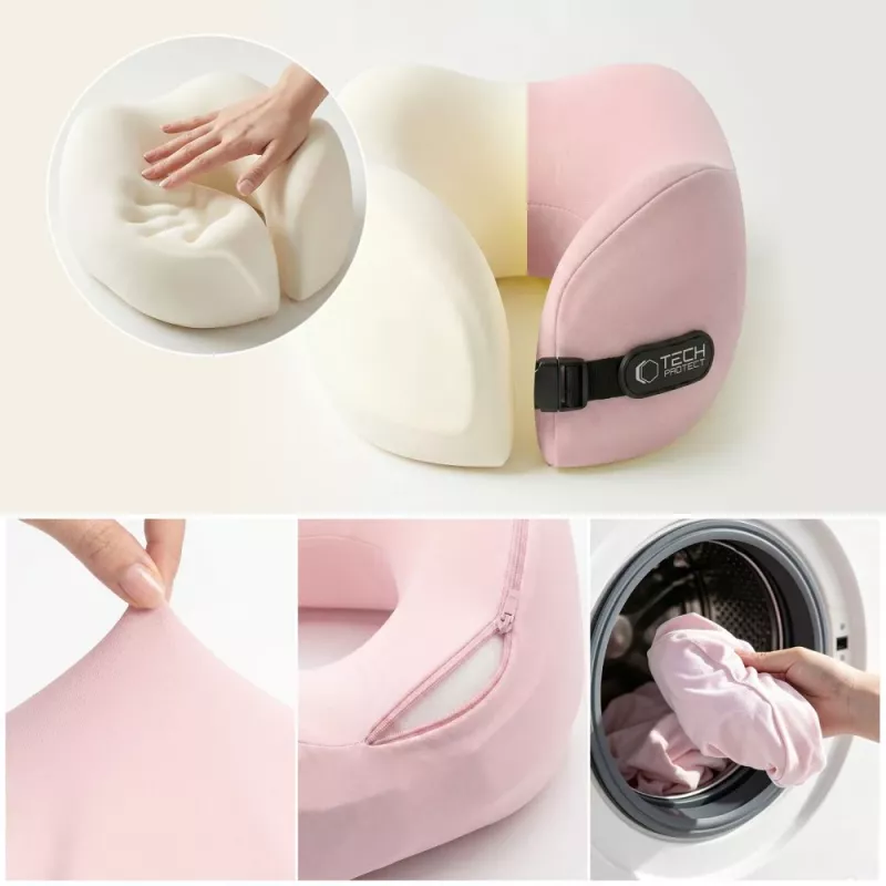 TECH-PROTECT COMFORTREST matkakaulatyyny pinkki