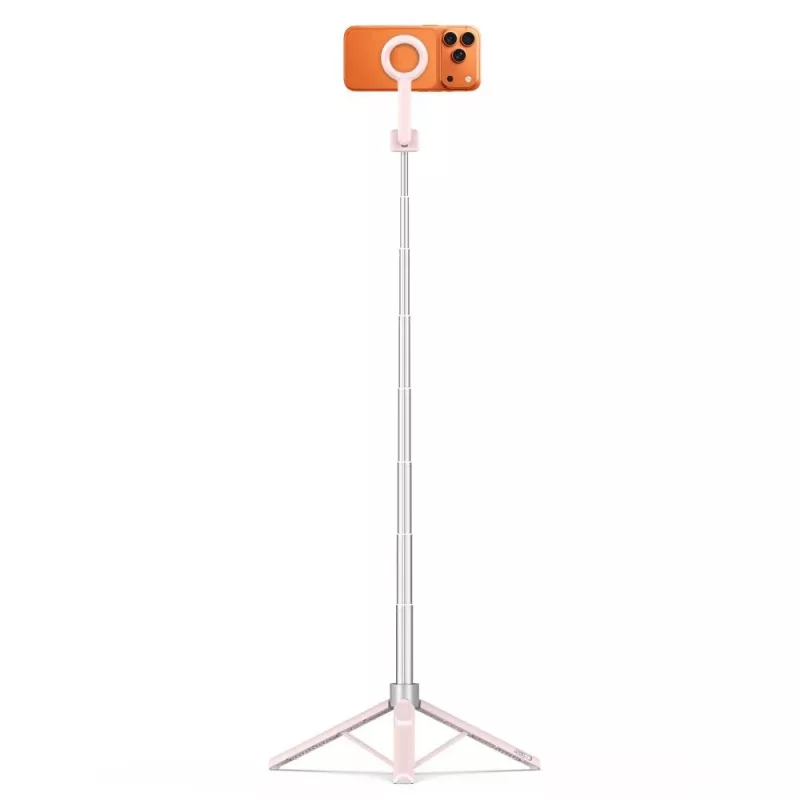 TECH-PROTECT L10S MagSafe Bluetooth -selfietikku ja -jalusta pinkki/harmaa
