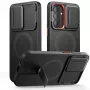 TECH-PROTECT Kevlar Aura MagSafe -kotelo Samsung Galaxy A57, musta/oranssi