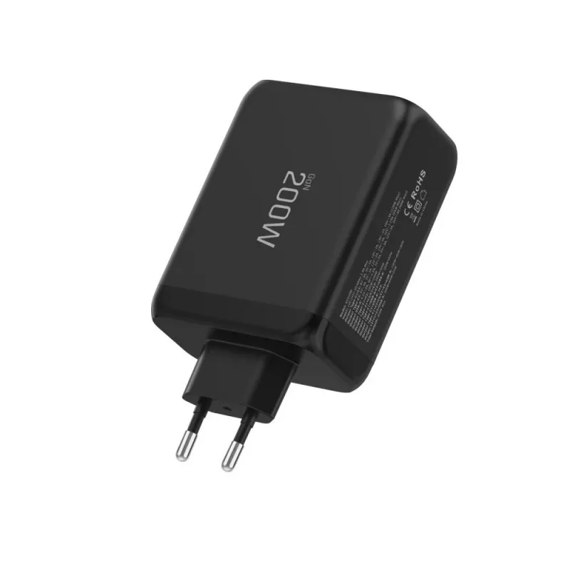 TECH-PROTECT NC200W-GAN 4-porttinen verkkolaturi PD 200W / QC3.0 musta