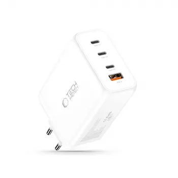 TECH-PROTECT NC240W-GAN 4-porttinen verkkolaturi PD 240W / QC3.0 valkoinen
